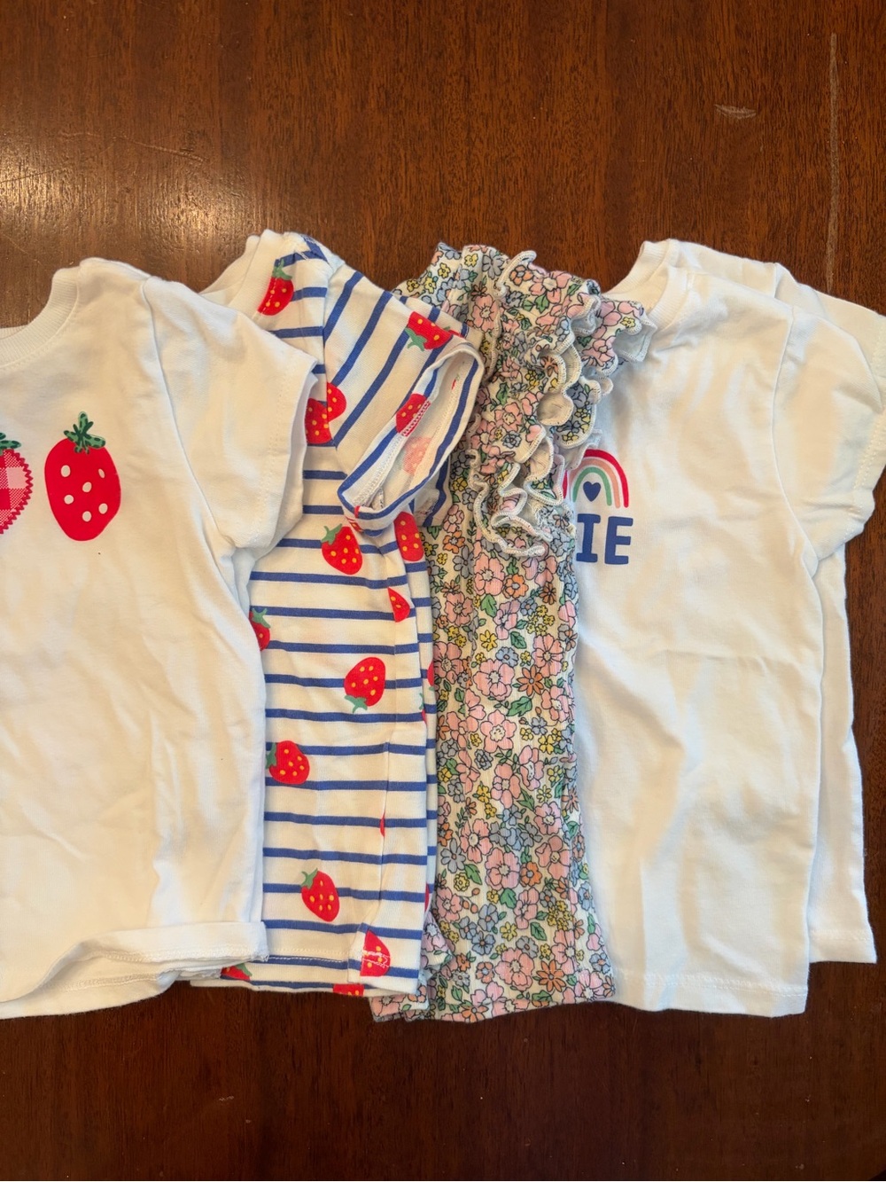 Wondershop White, Red & Blue Girls Short Sleeve Tees (4 Pack)